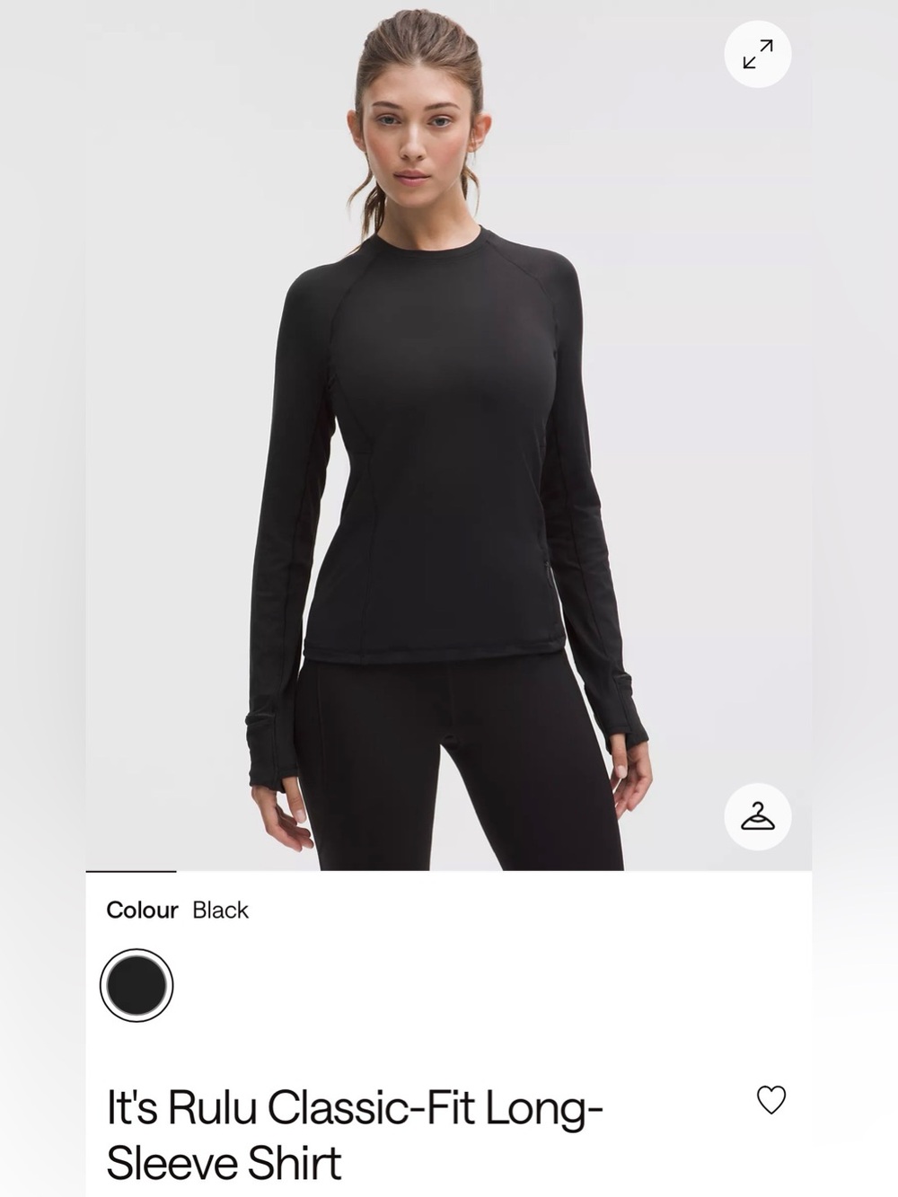 LuLuLemon It’s Rulu Classic Fit Long Sleeve Running Shirt Black | Size 6
